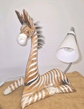 Novelty Zebra Desk Lamp. Upcycled. 38cm X 38cm X 20cm