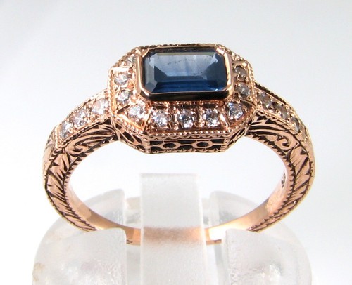 Rose gold sapphire diamond - gold,