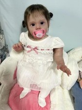 Handmade Realistic Weighted Reborn Toddler Girl Dolls Rooted Mohair Collect Gift