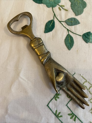 Vintage heart hand brass - hand,