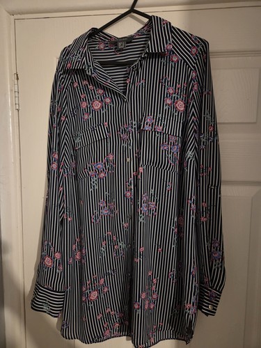 Primark floral striped button - floral,