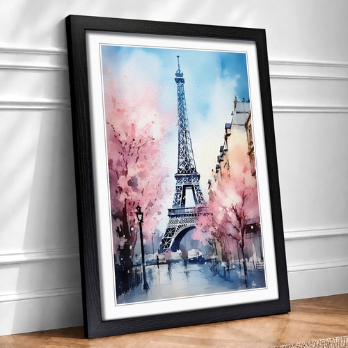 Eiffel tower tachisme framed - tachisme,