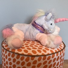 Toys’R’US Animal Alley Pastel Rainbow Unicorn Pink Plush Soft Toy Sparkly 18”
