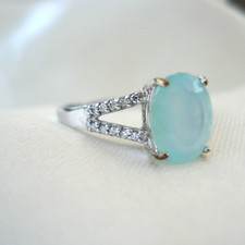 1.56ct Certified Brazilian Paraiba Opal & Diamond Gold Ring