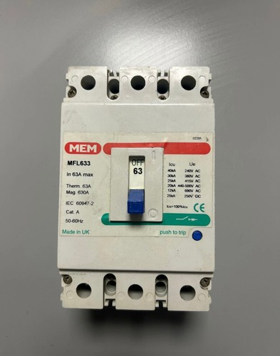 Mccb mem mfl633 used without - mccb,