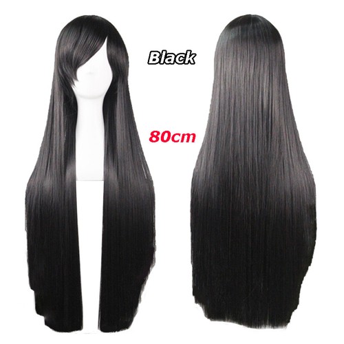 Black long straight women - black,