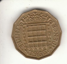 1966 THREE PENCE Bit 3d QUEEN