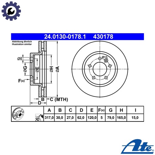 Brake disc 0130 - disc, 24.0130-0178.1