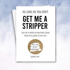 Funny Best Man Proposal card Personalised scratch off Strippers groomsman usher