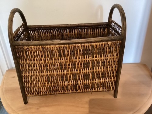 Vintage wicker magazine rack - wicker,