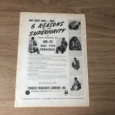 SAIR04 MAGAZINE ADVERT 11X8 PIONEER: AN-SS SEAT TYPE PARACHUTE