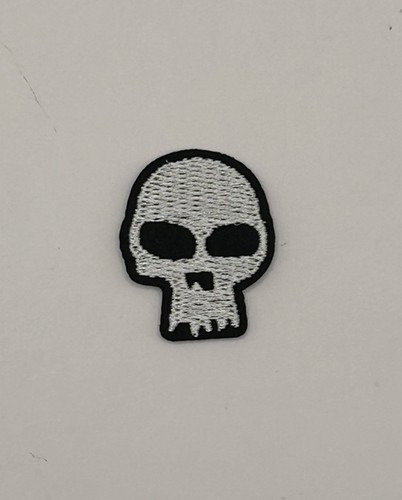Small skull embroidered patch - skull,