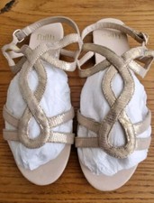 Faith Gold Textile Sandals Size UK 6