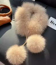  100% Real fox fur collar neck