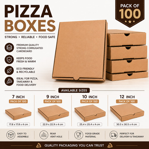 Plain kraft cardboard pizza - plain,