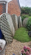 Used Fence Panels European arched x3 plus a cut down panel need attention 6'x6'