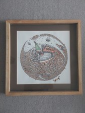 Jeff Murray Venezia Painting On Paper Framed In Distressed Wood Frame