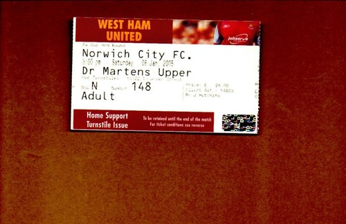 Used ticket west ham - , v