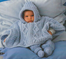 baby Poncho Knitting Pattern Aran 3-18months 509