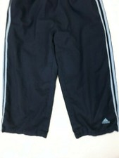 P773 WOMENS ADIDAS NAVY BLUE STRETCH 3/4 TRACKSUIT SHORTS UK S- 8-10  W28-30