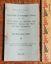 1937 Timetable SIERRA LEONE