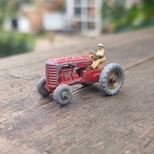 Vtg 1950s Lesney Massey Harris Tractor No. 4 Original Driver – Early Farm Model