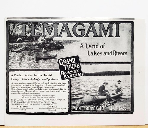1908 lake temagami ontario - lake,