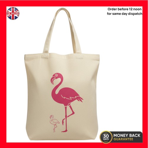 Pink flamingo tote bag - flamingo, cotton