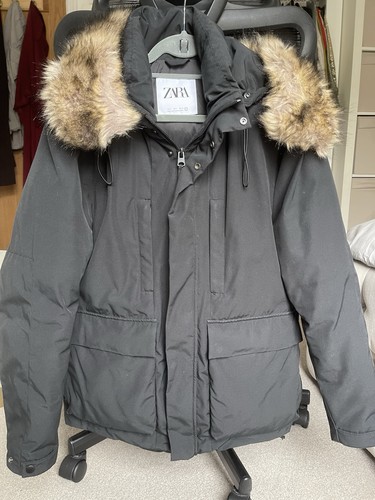 Mens zara coat with fur - 3/4,