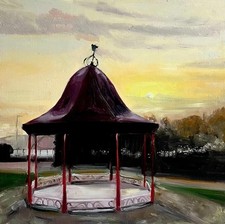 Original Oil Painting The Bandstand