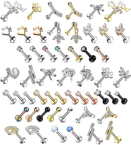 Threadless tragus crystal bar - threadless,