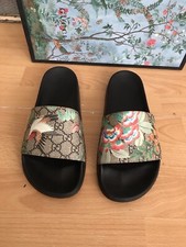 Gucci  Mens Sandals  G G monogram Leather Thong  flip flops  sandals Uk 9 Boxed