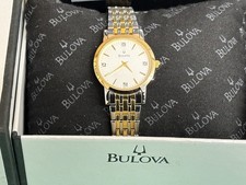 Bulova Watch Ladies Quartz Genuine Diamonds 98P115 New Battery, Boxed. 