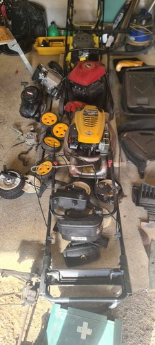 Three petrol lawnmowers - three,
