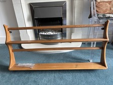 Ercol Solid Light Elm Wood Wall Hanging Plate Rack Shelf