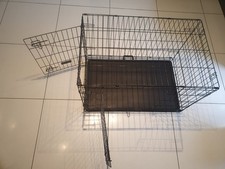 Foldable Metal Wire Pet Dog Or Cat Cage Travel Transport Carrier 57x90x63cm High