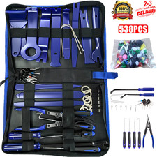 538Pcs Car Trim Removal Pry Tool Set Molding Panel Door Dash Interior Clip Kit