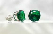 Lab Created Emerald Green Stud