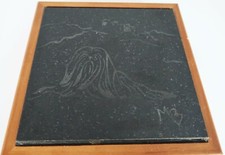 Vtg Wood & Granite Top Dresser