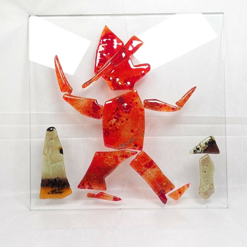 Slag glass art panel - slag,