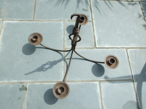 Large vtg antique wrought iron - wrought,