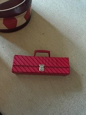 Vintage red striped tape - red,