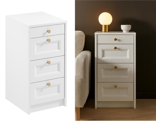 Chest drawers narrow white - chest,
