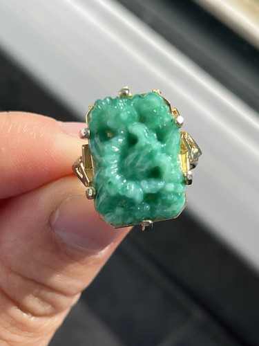 Vintage costume ring carved - vintage,