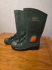 Stimela XP Steel Toe Green Goth Cyber High Calf Boots. New. Size 8UK