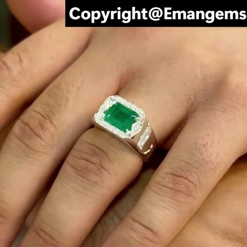 Natural zambian emerald ring - natural,