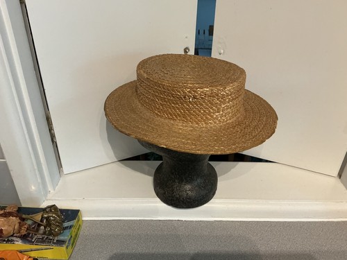Vintage straw boater - straw,