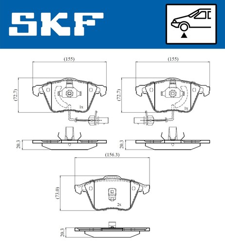 Brake pad set - brake, a6