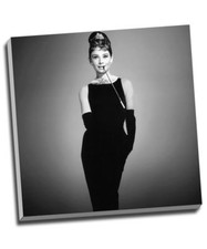 Audrey Hepburn Black & White Breakfast At Tiffanys Canvas Print Wall Art 20x20"