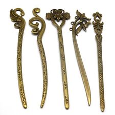 2Pcs Bronze Alloy Traditional Hair Sticks Chopsticks Chignon Pin Hairpin Women